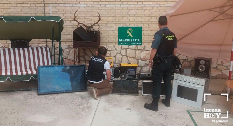 Material recuperado por la Guardia Civil