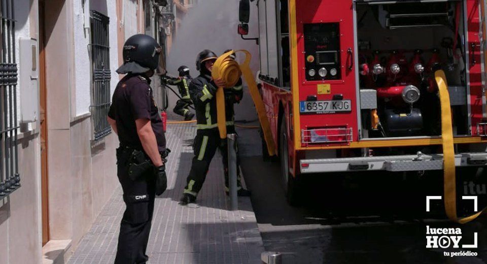 Imagen de una intervención de los bomberos de Lucena. Archivo