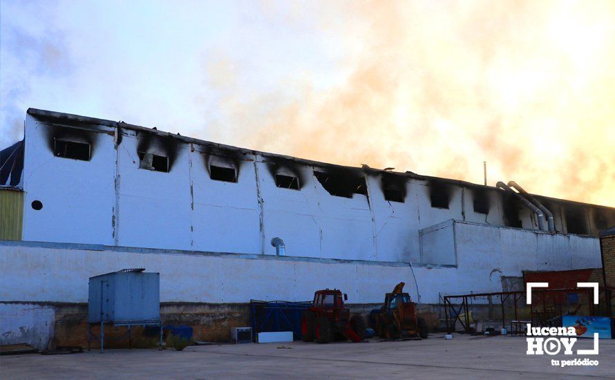 GALERÍA: Las fotos del grave incendio en una empresa de barnizados del Polígono de Los Santos en Lucena