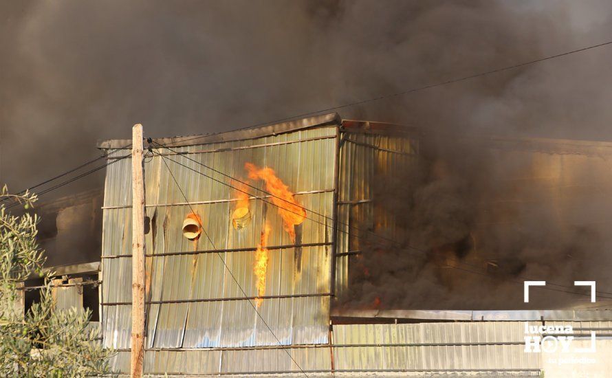 GALERÍA: Las fotos del grave incendio en una empresa de barnizados del Polígono de Los Santos en Lucena