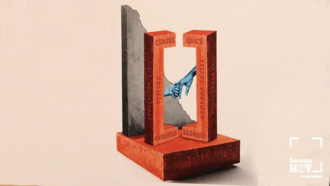 Boceto del futuro monumento. El trabajo final prescindirá de los textos grabados sobre el acero Boceto del futuro monumento. El trabajo final prescindirá de los textos grabados sobre el acero