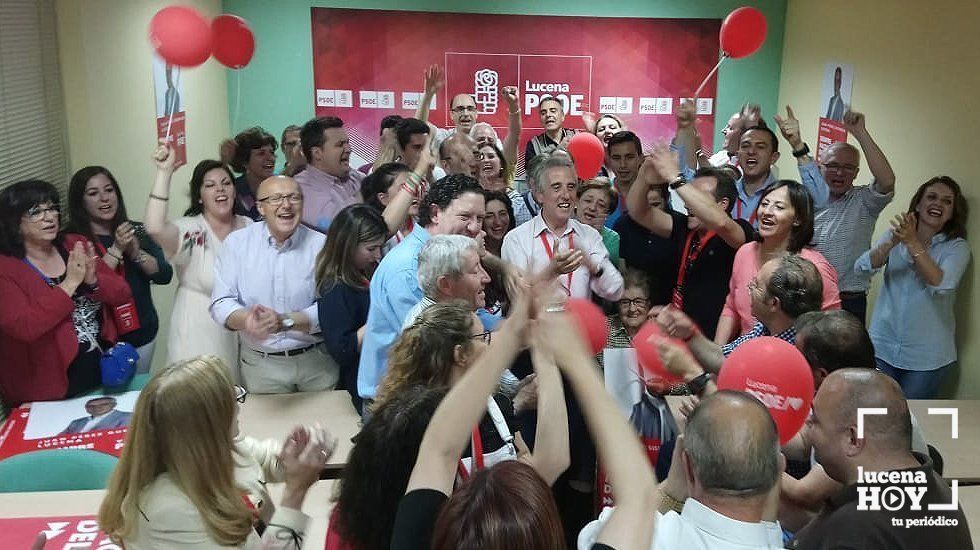  Celebración de la victoria en la sede del PSOE 