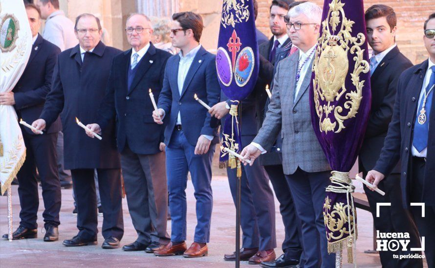 GALERÍA: Las imágenes de la Procesión de Estandartes de la Agrupación de Cofradías ante el monumento a la Inmaculada Concepción