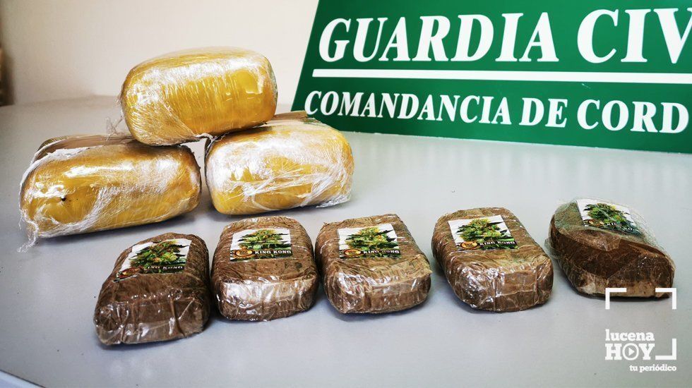  Droga intrevenida en este operativo de la Guardia Civil 