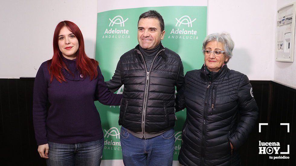  Portavoces de Podemos Lucena junto a la parlamentaria andaluza Luzmarina Dorado 