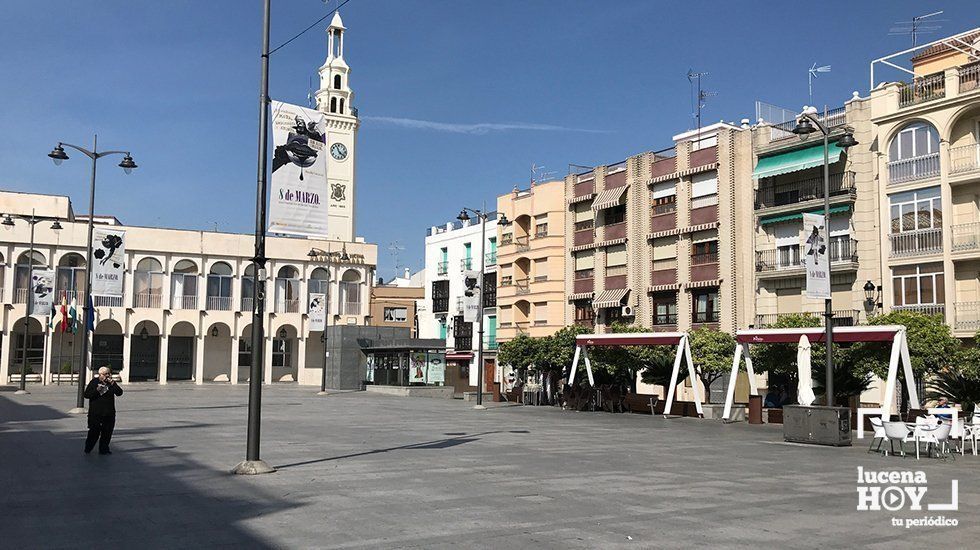  Vista de la Plaza Nueva a las doce de la mañana de este sábado 