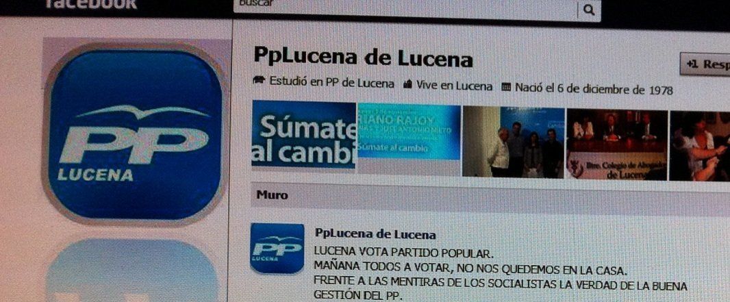  El PSOE denuncia que el PP pidió el voto en Facebook durante la jornada de reflexión 