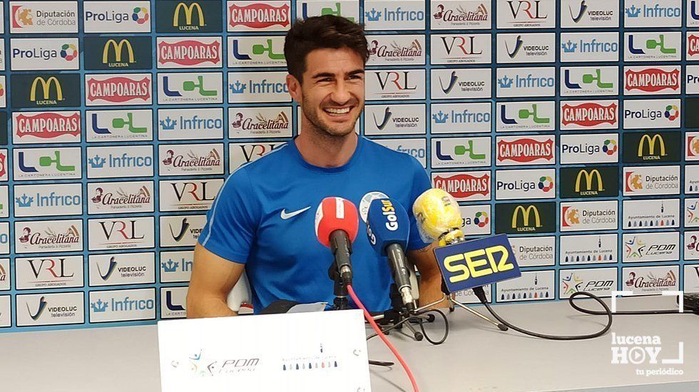  Pablo Gallardo durante la rueda de prensa previa al debut liguero contra el Sevilla C este domingo 