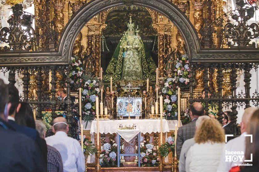  Imagen de la Virgen de Araceli durante la Misa de Ofrenda de Frutos celebrada recientemente 