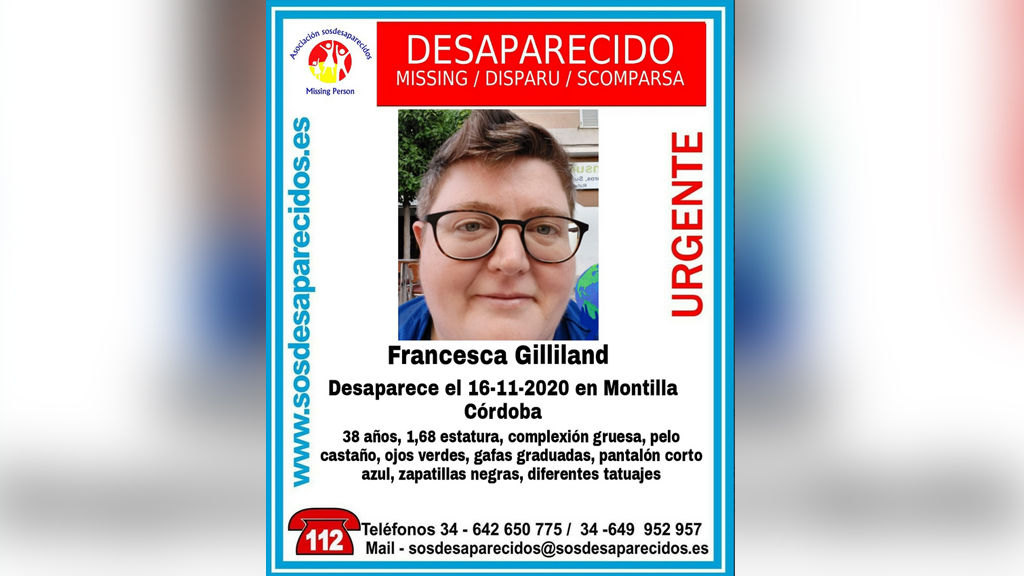  Cartel con la imagen de la mujer desaparecida en Montilla 