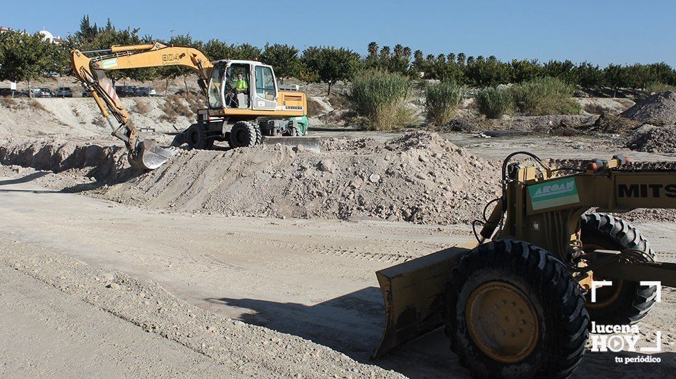  Obras en los terrenos del futuro Parque Europa, esta mañana 