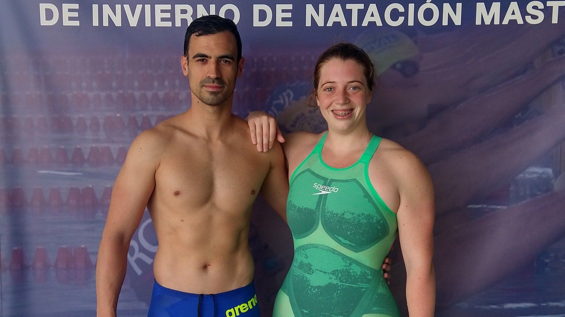  Elia Cuenca y Cristian Gómez durante el XXVI Campeonato de España "Open" de Invierno de Natación Masters 