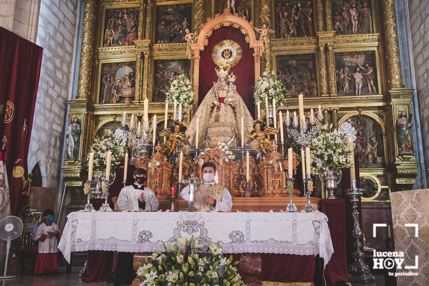 GALERÍA: Lucena celebra por segundo año un Corpus diferente, sin procesión en las calles, pero con niños de Primera Comunión en el templo de San Mateo