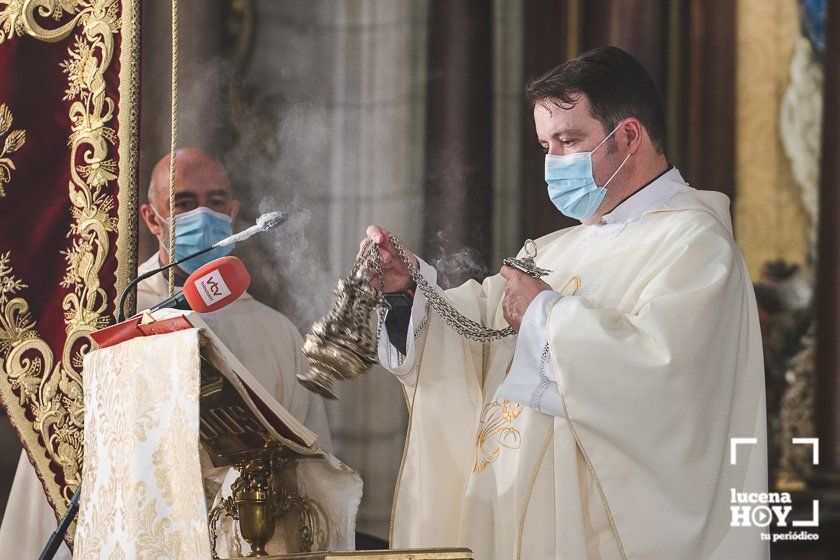 GALERÍA: Lucena celebra por segundo año un Corpus diferente, sin procesión en las calles, pero con niños de Primera Comunión en el templo de San Mateo