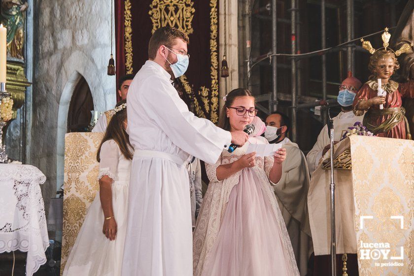 GALERÍA: Lucena celebra por segundo año un Corpus diferente, sin procesión en las calles, pero con niños de Primera Comunión en el templo de San Mateo