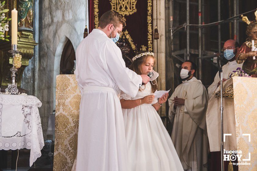 GALERÍA: Lucena celebra por segundo año un Corpus diferente, sin procesión en las calles, pero con niños de Primera Comunión en el templo de San Mateo