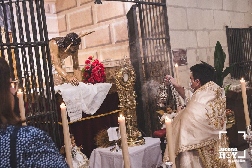 GALERÍA: Lucena celebra por segundo año un Corpus diferente, sin procesión en las calles, pero con niños de Primera Comunión en el templo de San Mateo