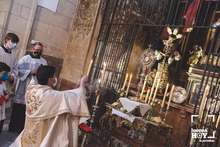 GALERÍA: Lucena celebra por segundo año un Corpus diferente, sin procesión en las calles, pero con niños de Primera Comunión en el templo de San Mateo