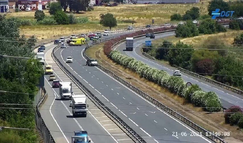  Una imagen del lugar del accidente captado por las cámaras de la Dirección General de Tráfico 