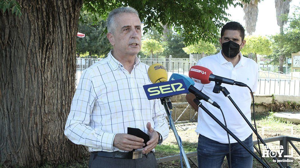 Juan Pérez y Alberto Lora durante la rueda de prensa Juan Pérez y Alberto Lora durante la rueda de prensa