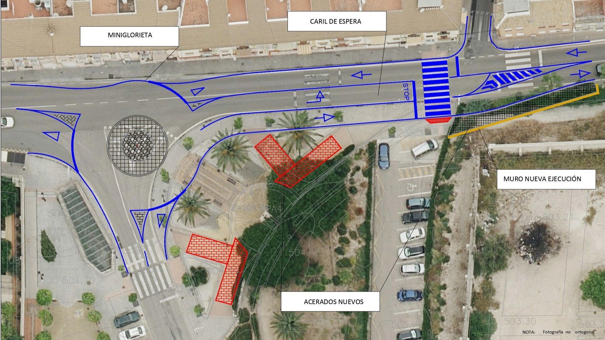  Plano explicativo de las obras en el cruce de la carretera del Santuario 