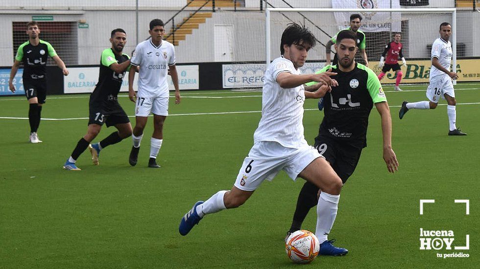  Un lance del partido entre Ceuta B y Ciudad de Lucena disputado esta tarde. Foto: Ciudad de Lucena 