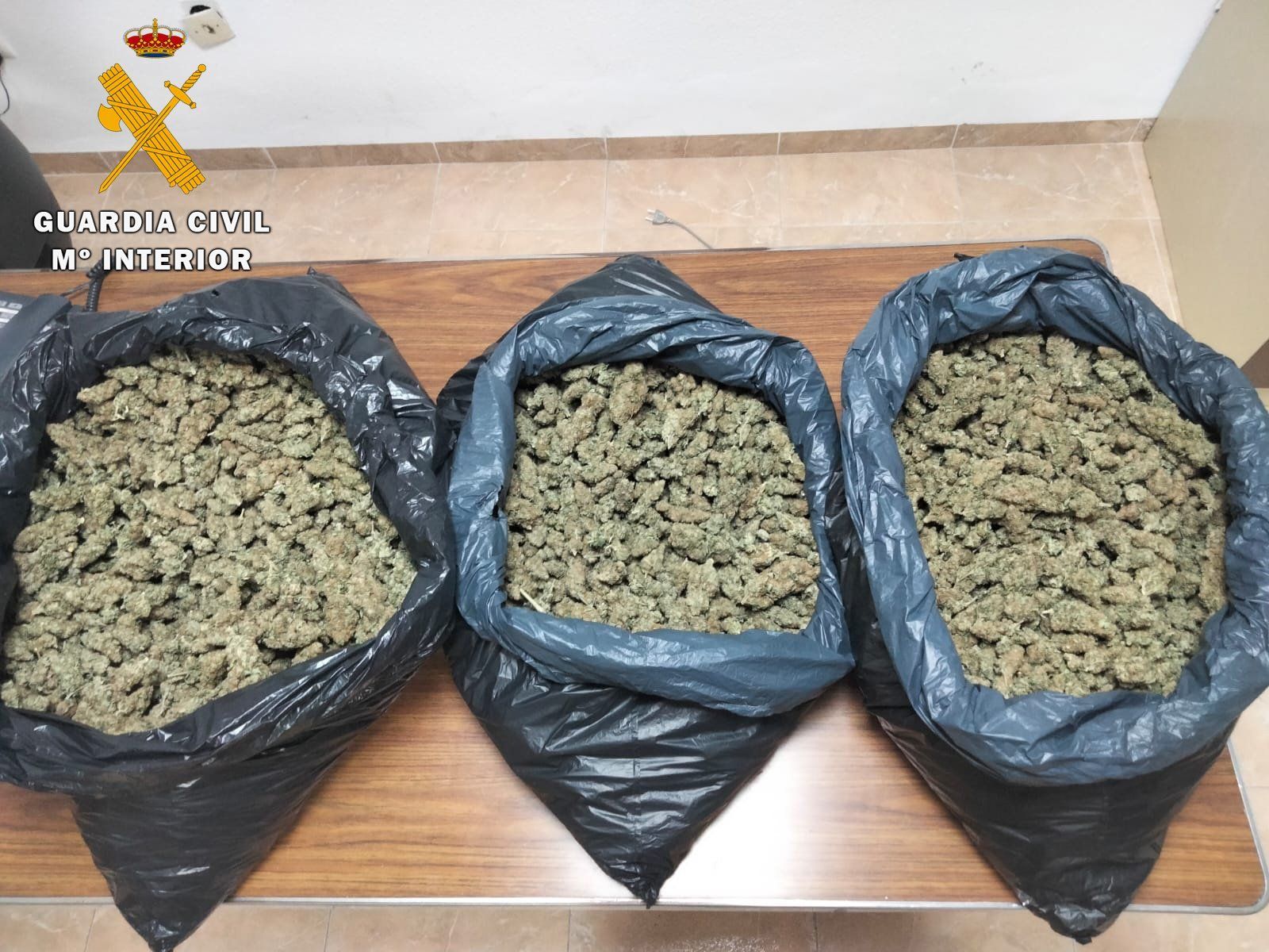  Marihuana intervenida en este operativo de la Guardia Civil 