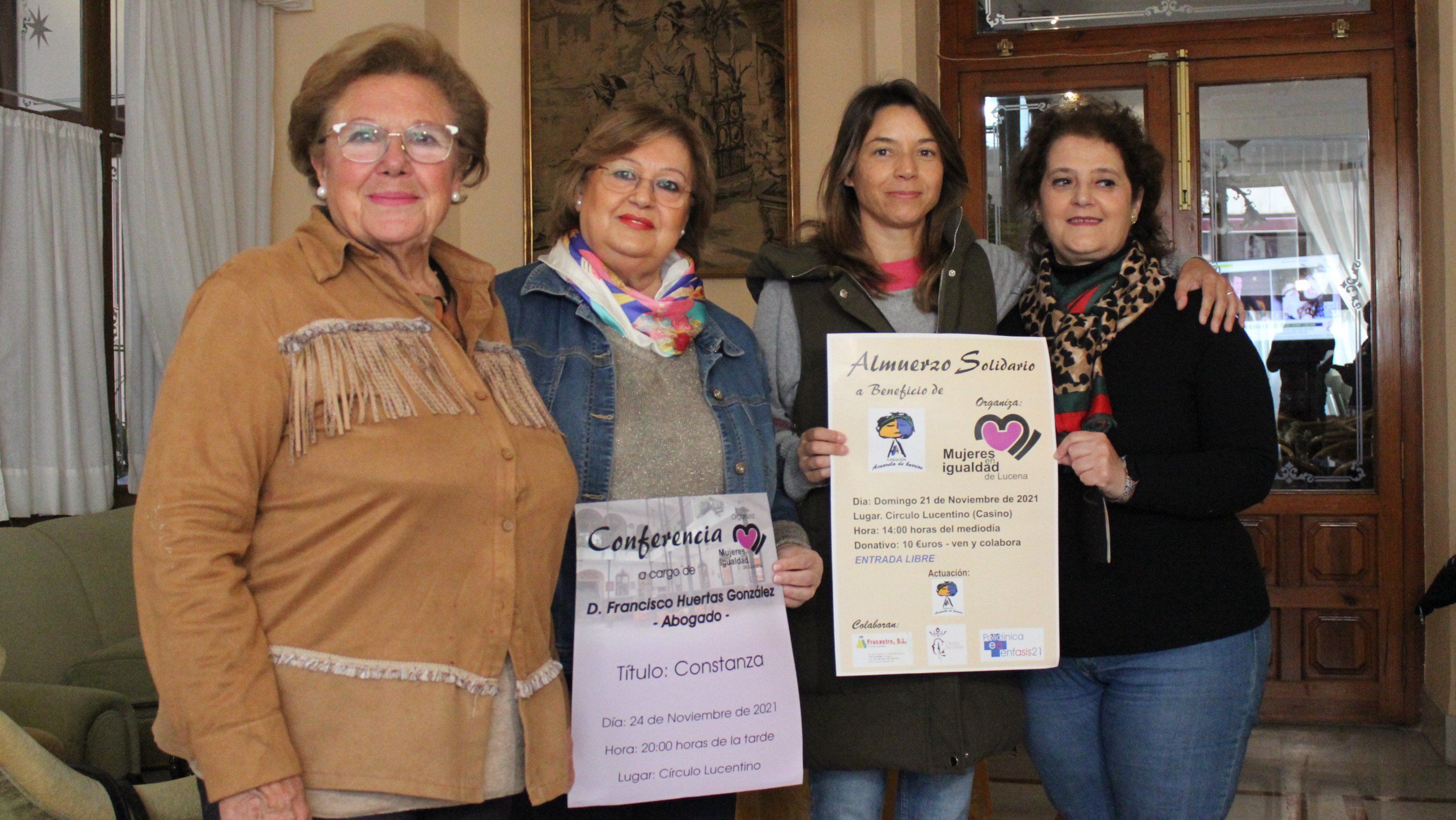  Teresa Ruiz-Canela, Juani Schiaffino, Ana Franco y Ángeles Oliva en la presentación de las actividades organizadas por Mujeres en Igualdad 
