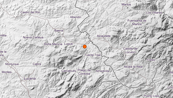  Mapa del Instituto Geográfico Nacional que muestra la ubicación del terremoto 