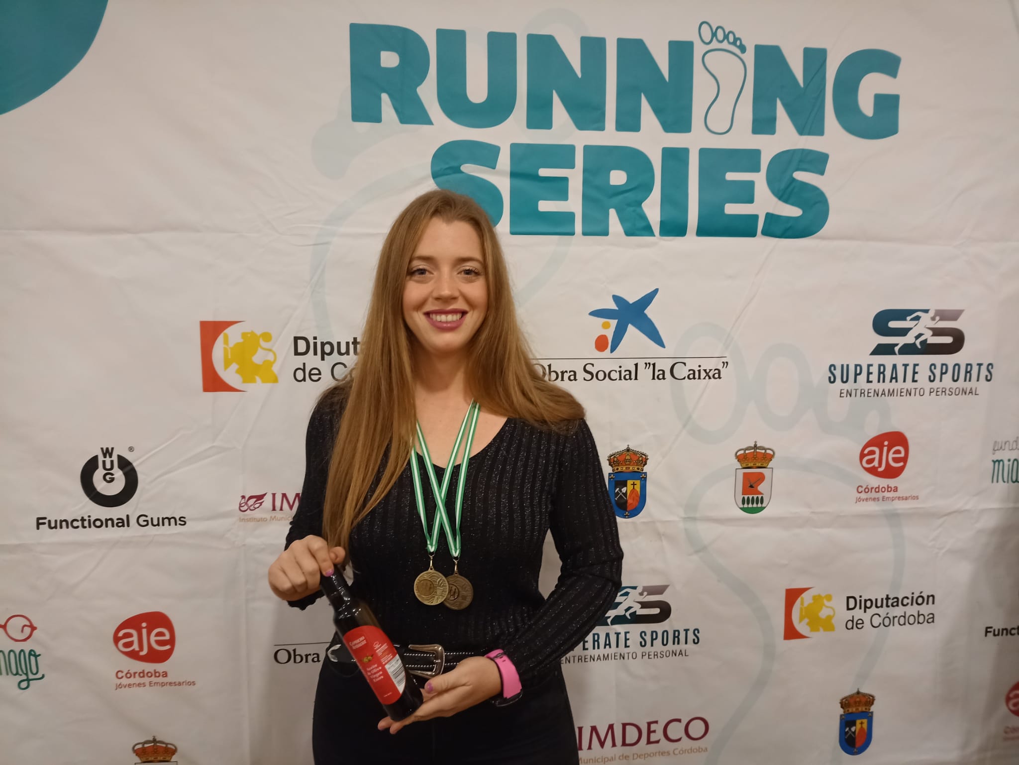 Elia María Cuenca en la entrega de premios del circuito Running Series
