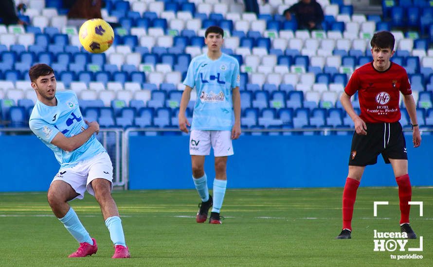 DEPORTE BASE / GALERÍA: El Juvenil A de la Fundación Lucena CF mantiene vivas sus aspiraciones de ascenso tras derrotar al Egabrense (2-1). Las fotos del partido