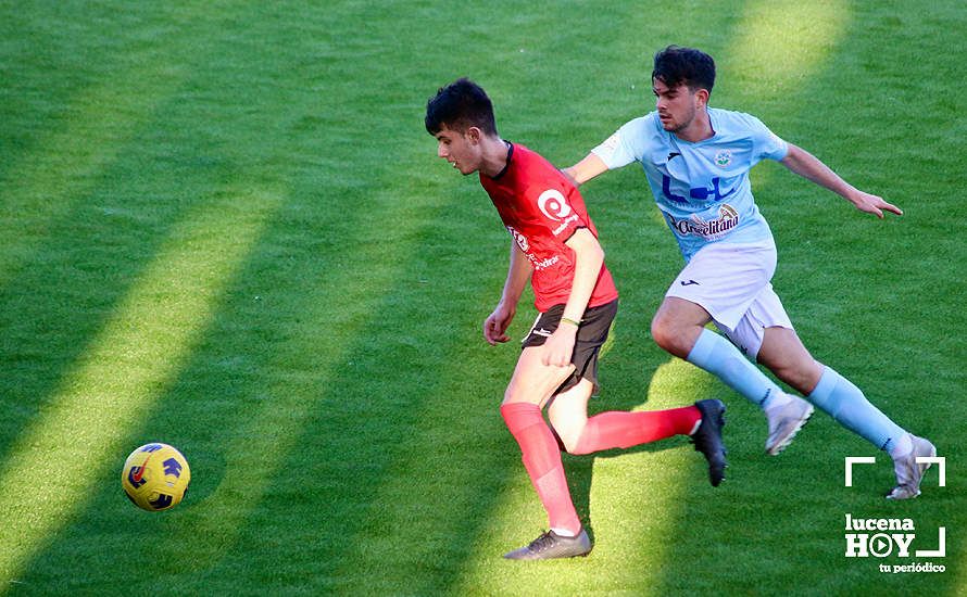 DEPORTE BASE / GALERÍA: El Juvenil A de la Fundación Lucena CF mantiene vivas sus aspiraciones de ascenso tras derrotar al Egabrense (2-1). Las fotos del partido