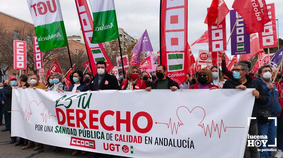  Cabecera de la movilización de esta tarde en defensa de la sanidad pública en Córdoba 