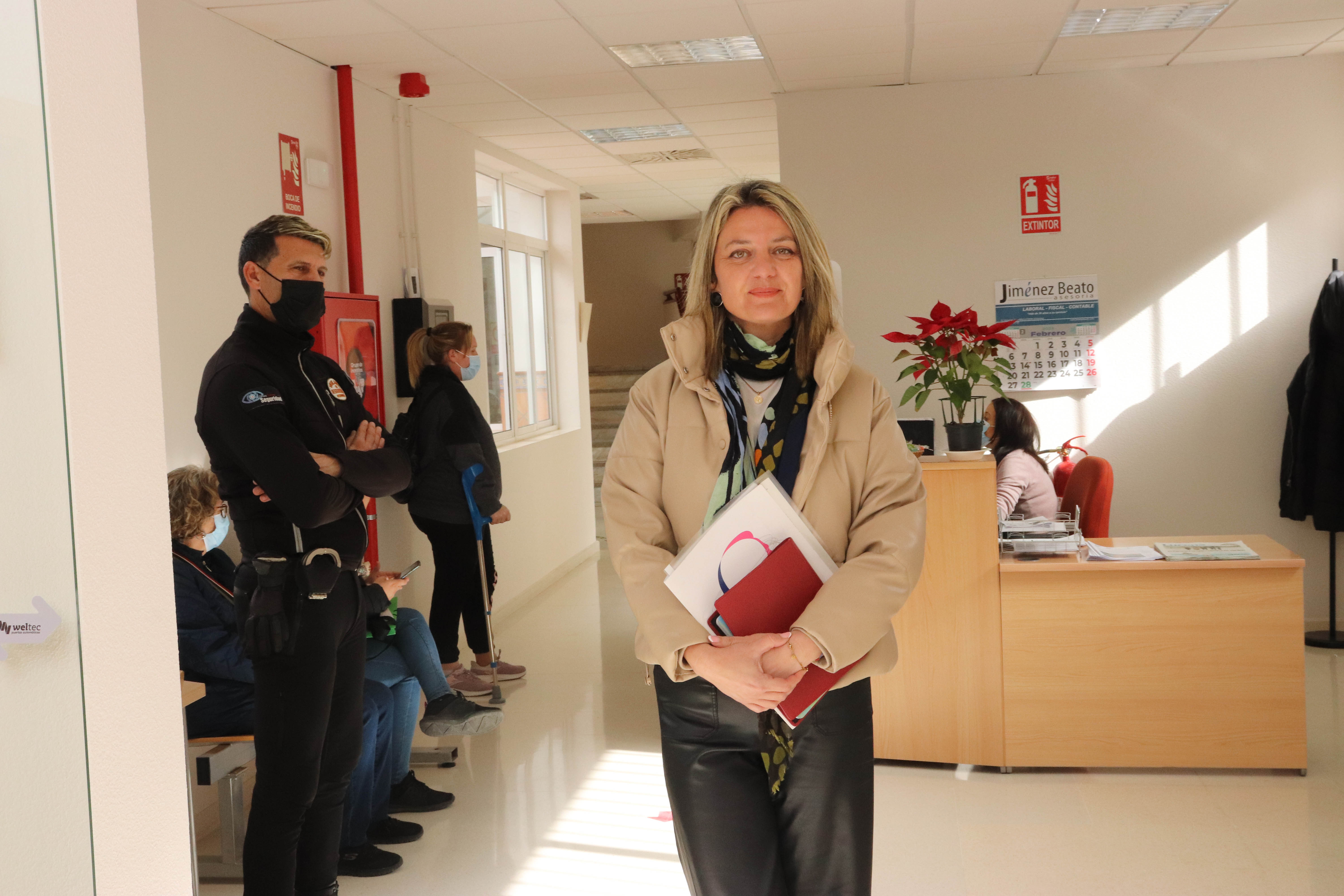 Carmen Gallardo, esta mañana en el Centro Municpal de Servicios Sociales