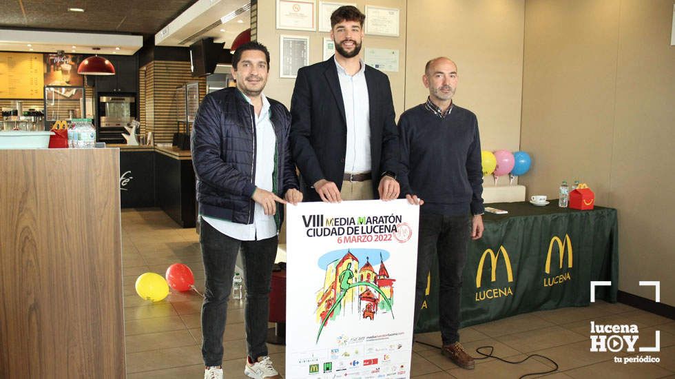  Alberto Lora, José María Parejo y Pedro Díaz han presentado la prueba en MCdonald's Lucena 