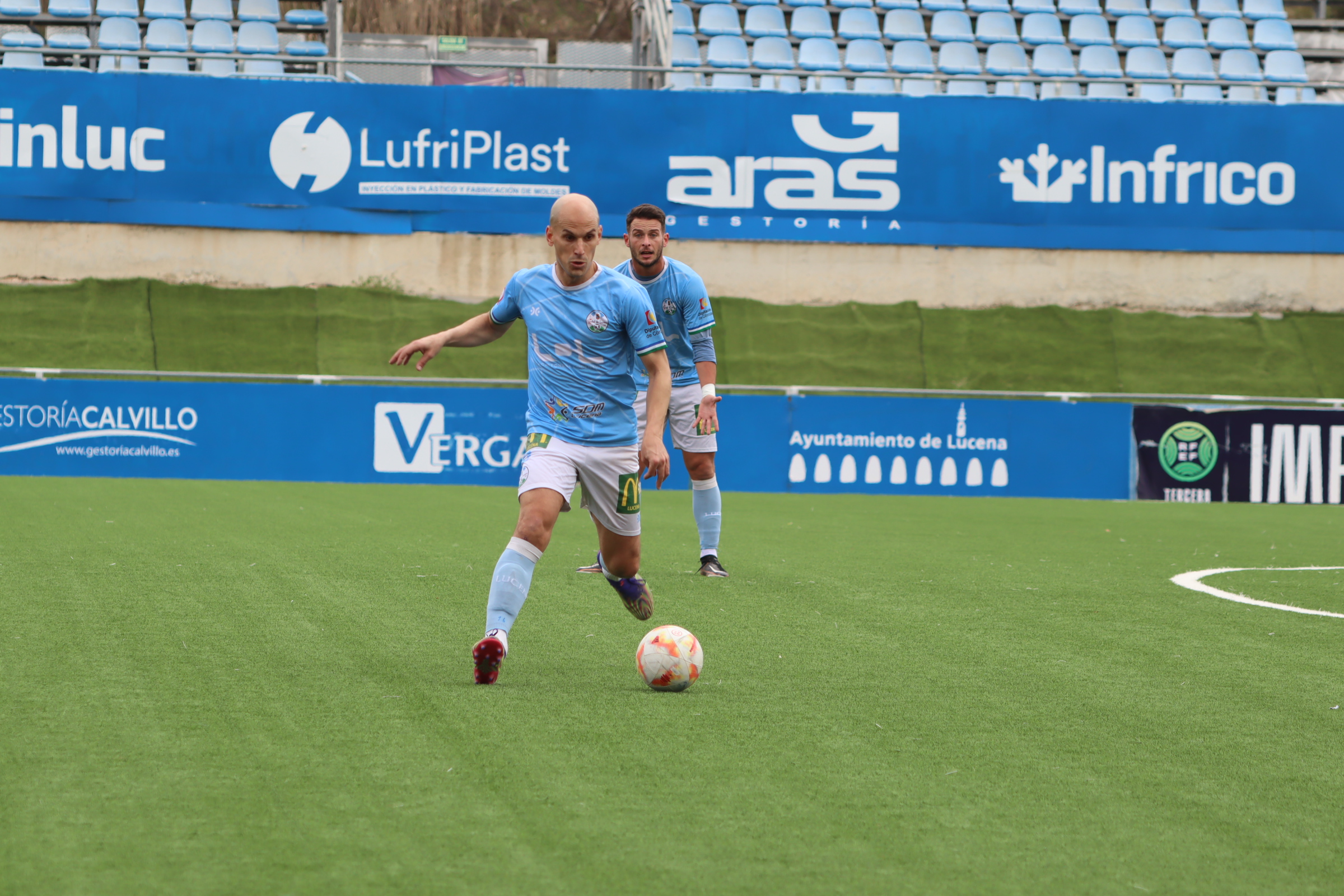 Javi Hervás en un partido de esta pasada temporada con el CD Ciudad de Lucena