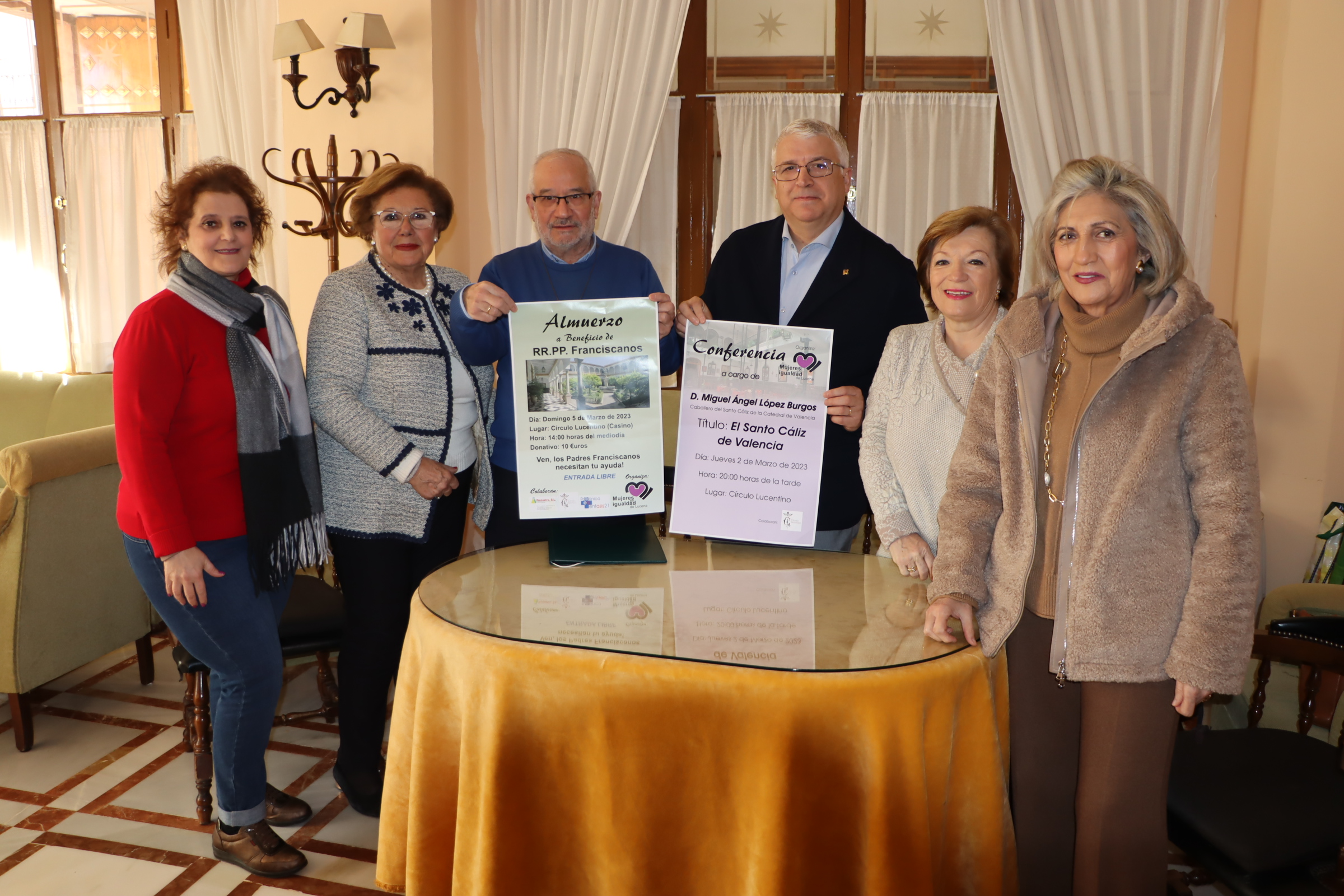 Presentación del almuerzo solidario a beneficio de las obras en el convento de RR.PP. Franciscanos y la conferencia sobre el Santo Cáliz de Valencia